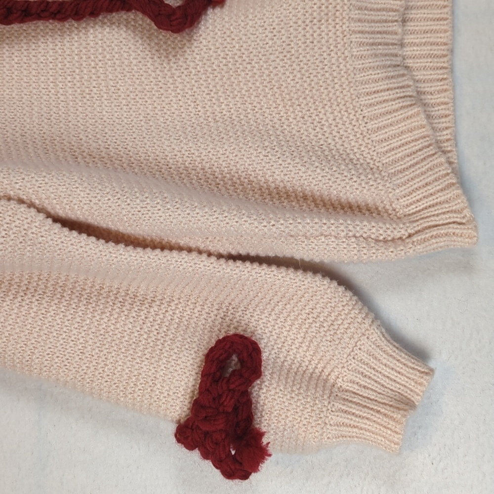 Listicle Beige Sweater with Burgundy Details - Picture 2 of 8